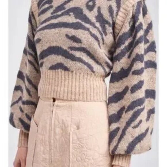 En Saison Sweaters - Anthropologie En Saison Mares Wool Blend Cropped Balloon Sleeve Sweater Womens M